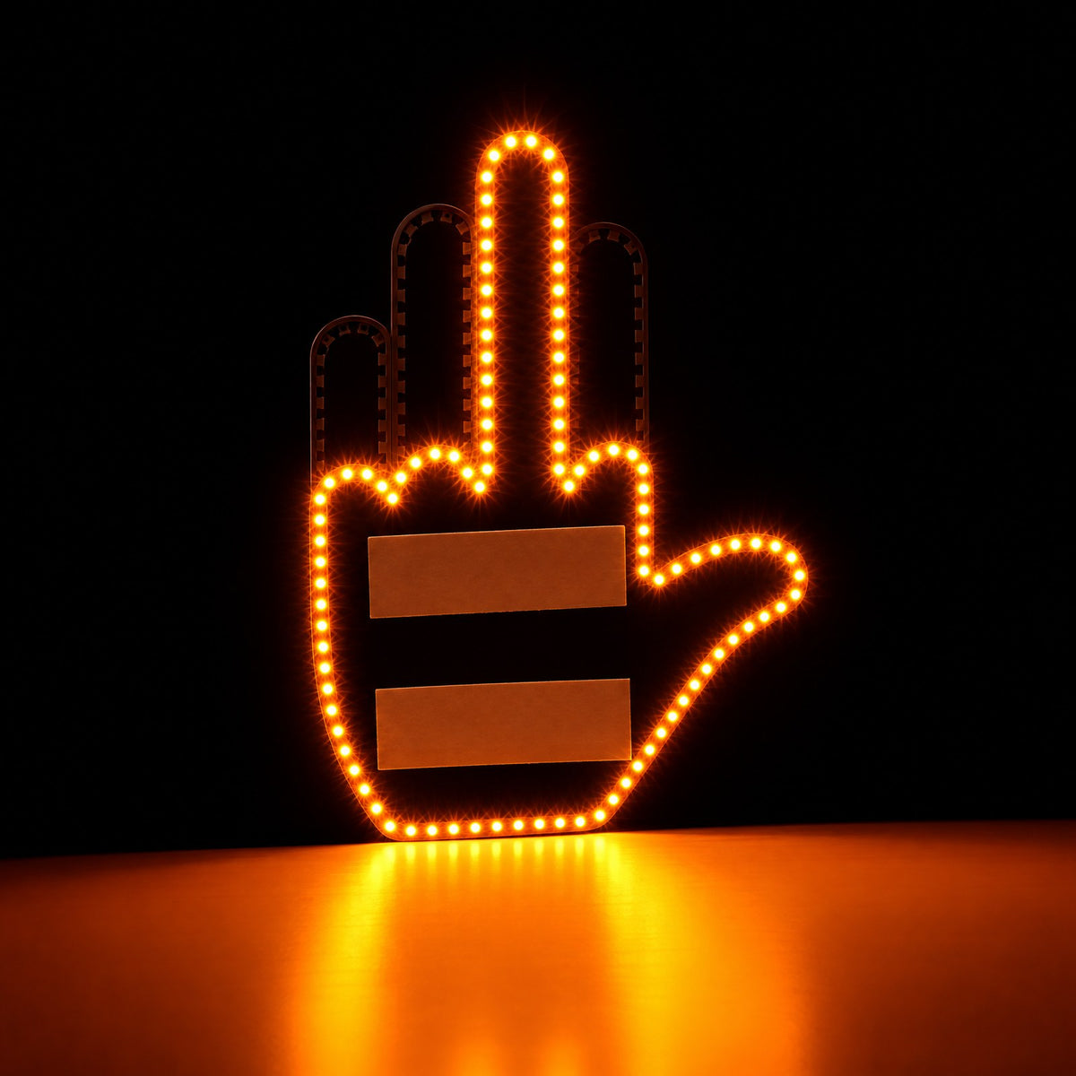 Glowing LED middle finger sign